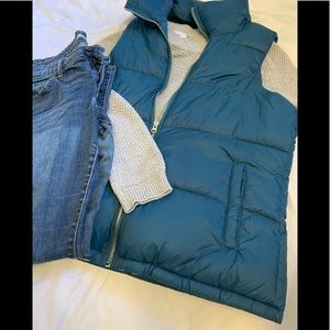 Old Navy Teal Puffer vest, worn once!